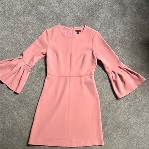 Elegant Pink Flare Sleeve Dress